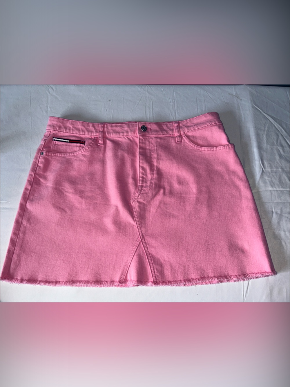 Tommy Hilfiger Pink Denim Mini Skirt size XL